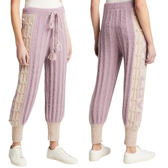 LoveShackFancy Landana Knit Joggers in Muscat Grape Size S NWT - Picture 4 of 14